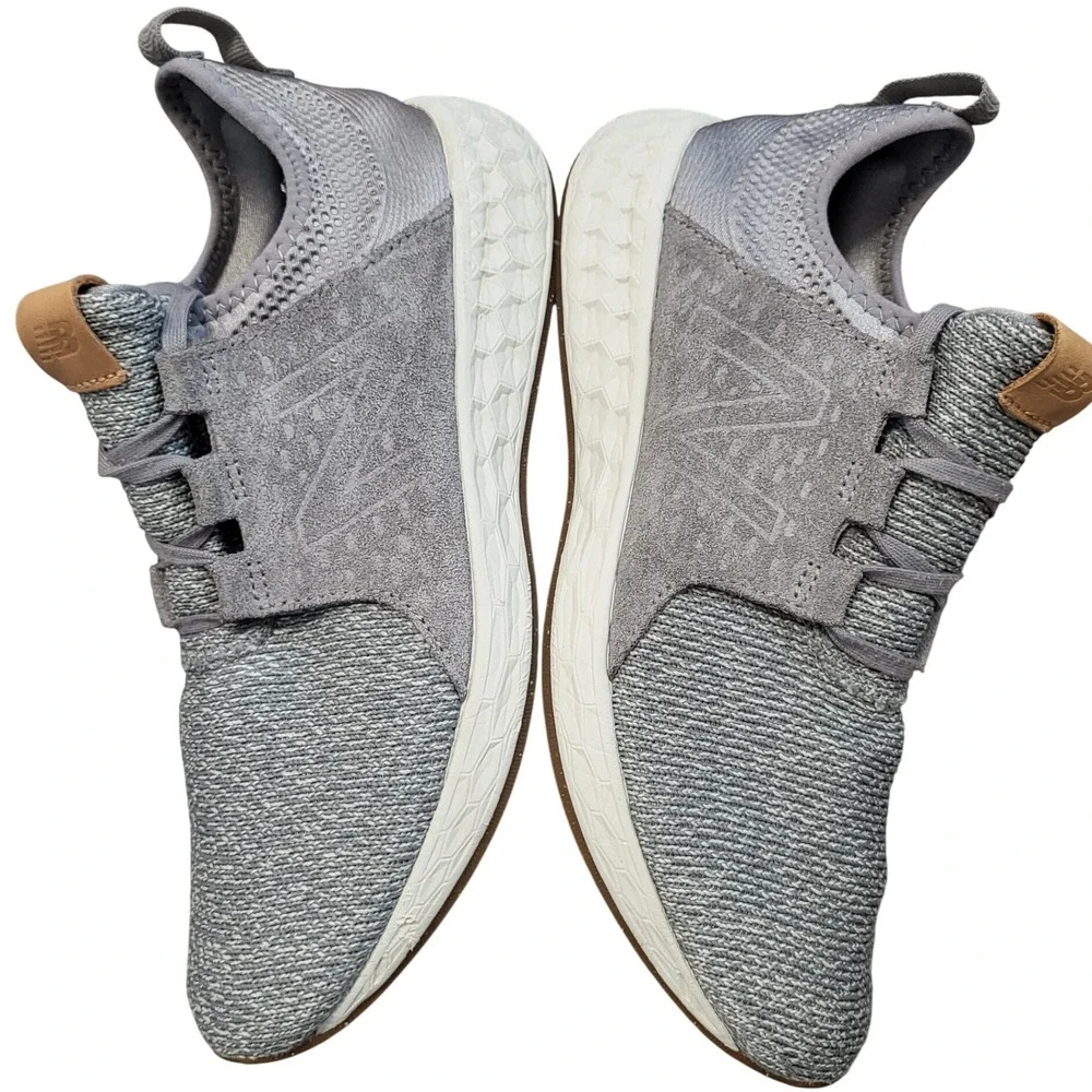 New Balance Fresh Foam Cruz v1 Gray Suede Knit Running Shoes Womens size 11